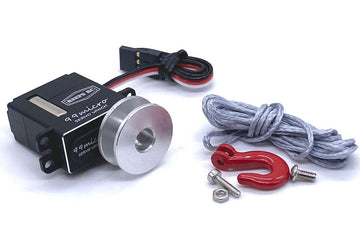 REEFS RC Micro Servo Winch with Spool Kit - Medium, Black, Aluminum