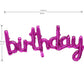 Happy Birthday Balloons Banner 16 Inch Hanging Birthday Balloons 3D Silver Foil Cursive Script Letter Balloons For Kids And Adul