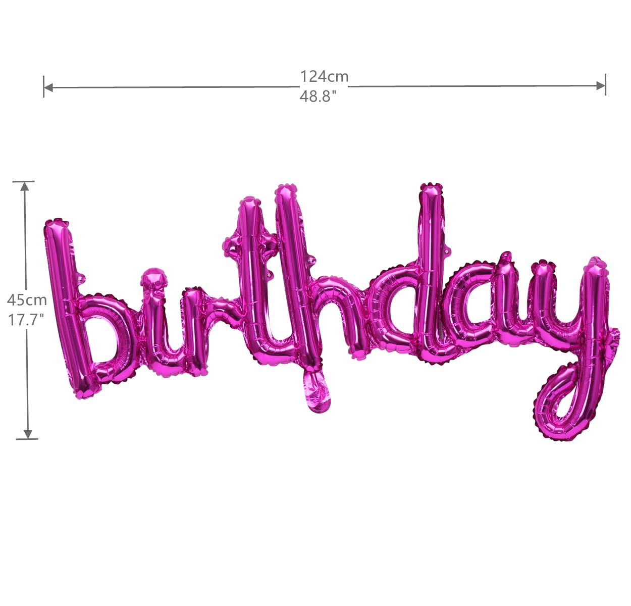 Happy Birthday Balloons Banner 16 Inch Hanging Birthday Balloons 3D Silver Foil Cursive Script Letter Balloons For Kids And Adul