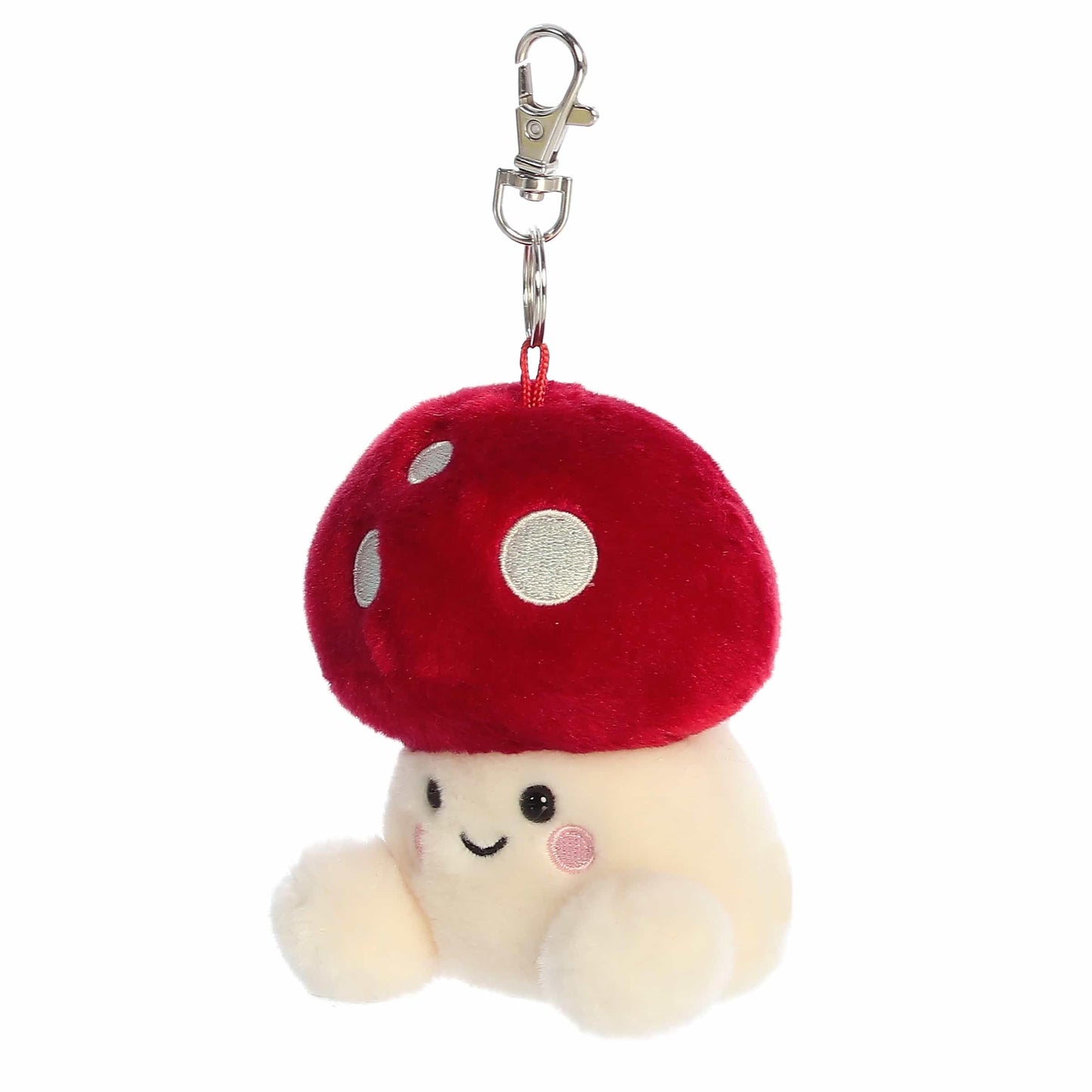 Aurora Adorable Palm Pals Amanita Mushroom Clip-On- Fun Collectible Plush For Kids and mature-themed Collectors - Perfect For Backpacks and Birthday Gifts - Red 4 Inches