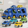 Mini Explorer 5-In-1 Friction-Powered Truck Toy Set With Music For Kids Ages 3+ Years - Montessori Educational Transport Carrier