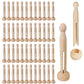 Winlyn 50 Sets Unfinished Wood Doll Pins Doll Clothespins Wooden Round Peg Wood Clothespins And Stands Craft Supplies For Diy Ar
