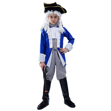 Boy Colonial Costume Cosplay Kids General Medieval Costumes(13-14 Years)