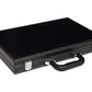 Middleton Games Travel Backgammon Set - 15-inch Leatherette & Velvet, Black/Grey