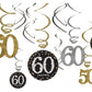 Hanging Ceiling Decor, Coxeer Ceiling Ornaments Birthday Party Favor Ornament 30 50 60 Number Hanging Swirl Set