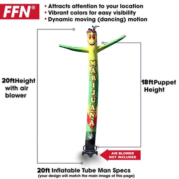 Dispensary 20 Foot Tall Inflatable Tube Man Air Powered Dancing Puppet for Outdoors  Replacement Dancer Only