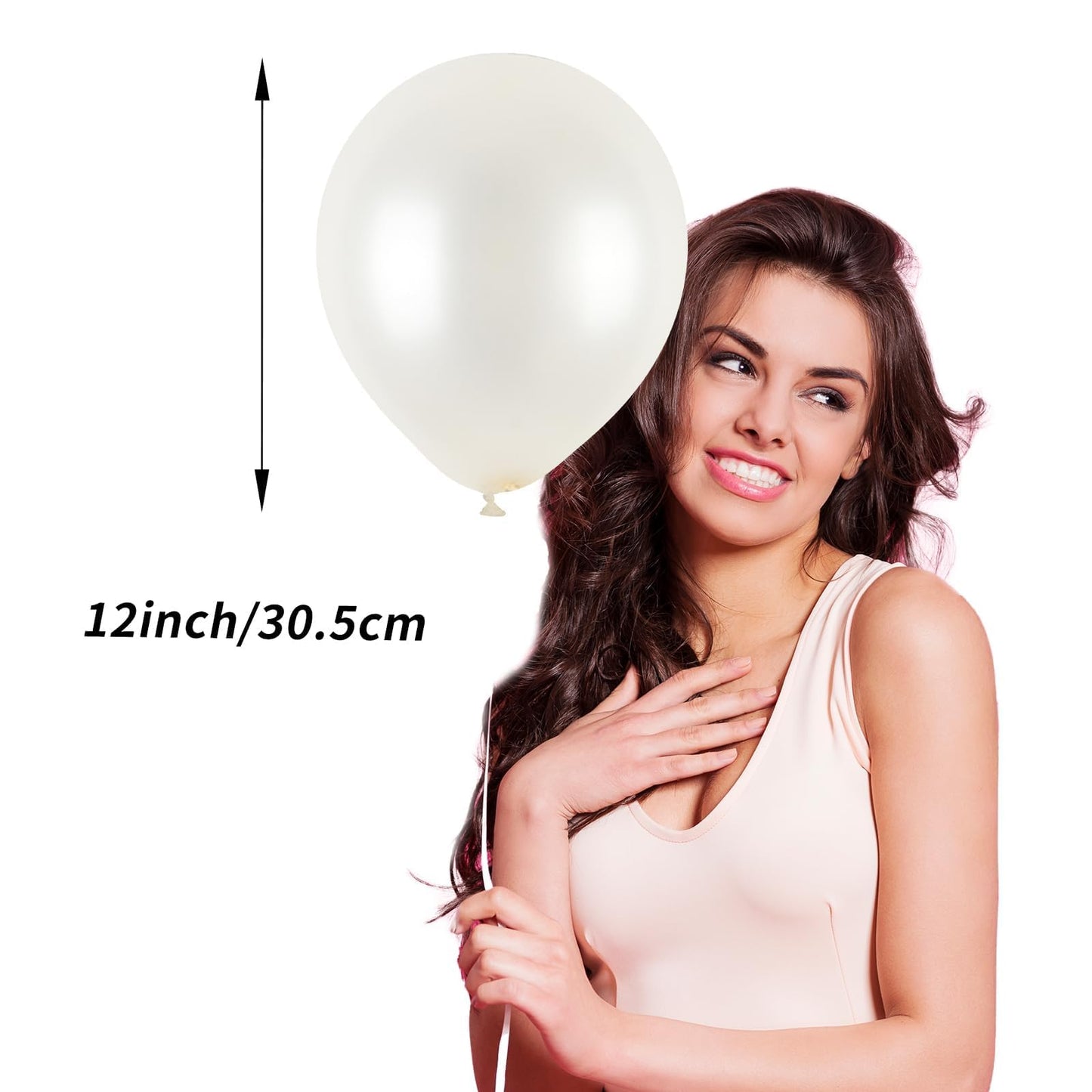 White Balloons, 12 Inch Pearl White Balloons, White Latex Balloons Silver Confetti Balloons For Balloon Garland Arch Wedding Bri