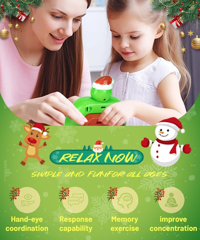 Upgraded Christmas Fast Push Game Console, Handheld Puzzle Game Sensory Toys, Pop Game Fidget Sensory Toys, Pop Bubble Up Toys f