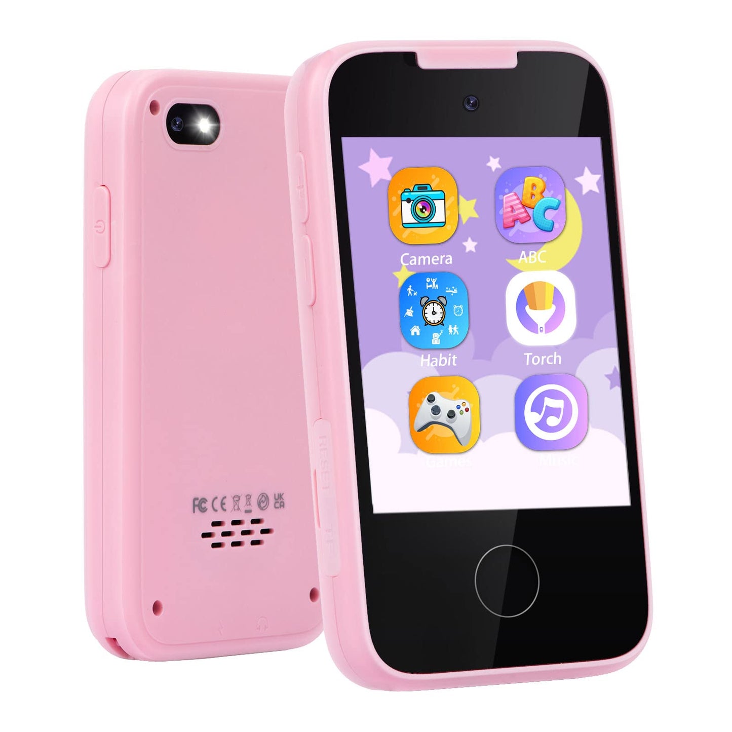 Kids Phone Toys For 3-6 Year Olds Girls, Touchscreen Kids Cell Phone With Dual Camera, Mp3 Music Player, Games, Habit Tracker Ki