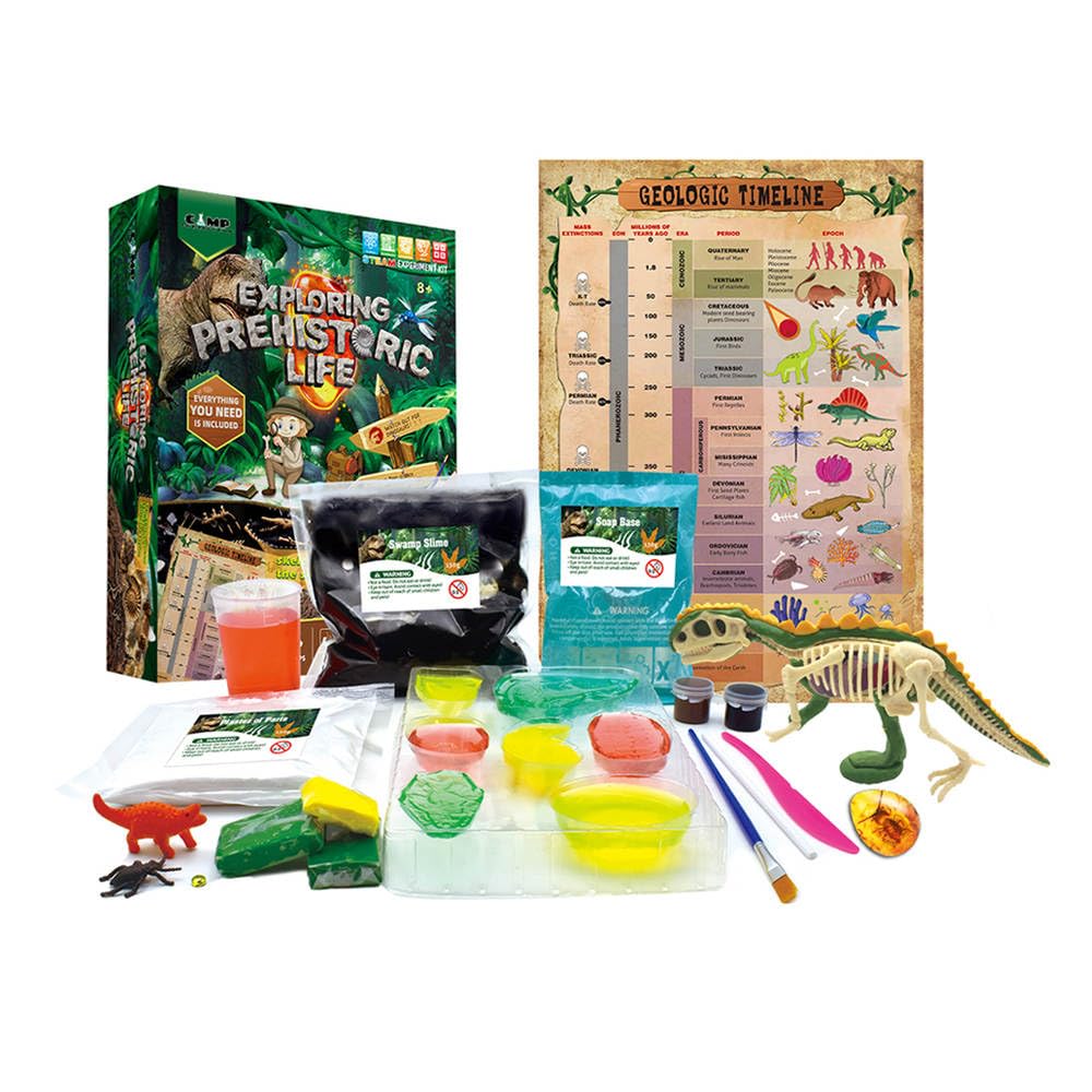 The Ultimate Dinosaur Activity Toy with Slime  Paint  and DIY Soap Making Set. Fun Education Science Kit for Boys and Girls Age 8-10 11-14. Creative STEM Paleontology Stocking Stuffer Gift