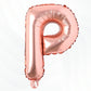 Flyloons Rose Gold P Letter Foil Balloon Alphabets Balloons Perfect for Birthday Decoration Items, Anniversary, Bachelorette, We