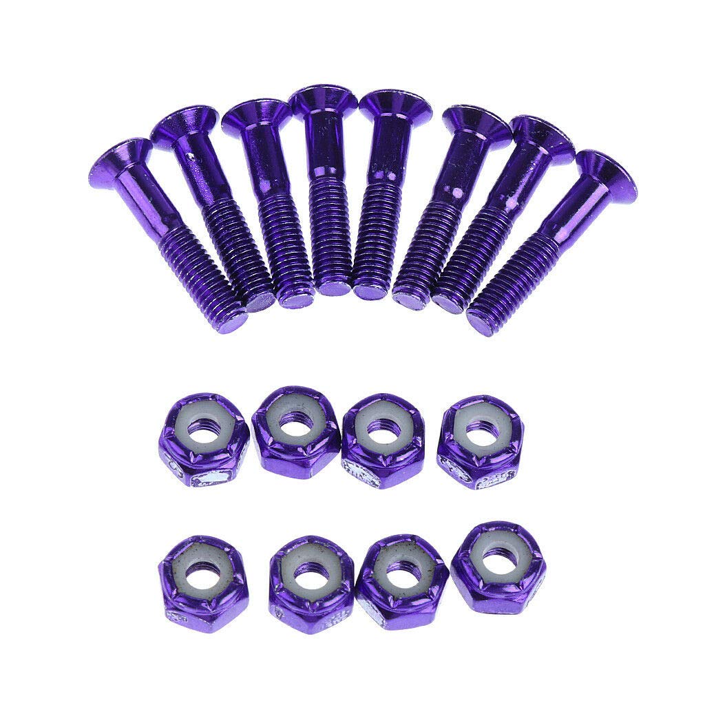 3NH 8pcs Replacement Skateboard Truck Hardware Longboard Screws Bolts 1 Purple