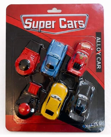 Chhoti Duniya Mcqueen Alloy Toy Car Set For Kids With 2 Launchers, 4 Die Cast Racing Cars Toy For Boys & Girls, Mini Racing Car 