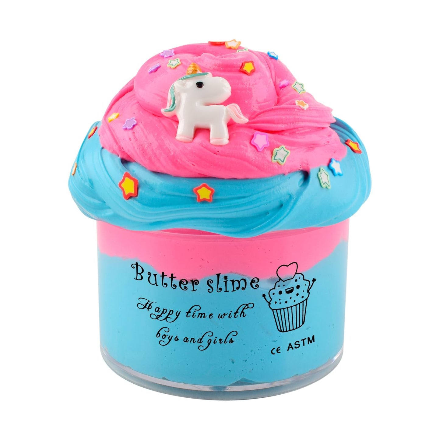 Blue Unicorn Butter Slime  Cute Pink Slime Charm  Scented Putty  Super Soft & Non-Sticky  DIY Stress Relief Slime Toy  Birthday Gift for Girls & Boys  Party Favors  Christmas Stocking Stuffers(7oz)