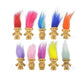 10Pcs Mini Troll Dolls, Troll Toys Vintage Lucky Trolls Dolls Action Figures 1.2' Cake Toppers Chromatic Adorable Cute Little Guys Collection, School Project, Arts Crafts, Party Favors