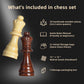 Fanvince Chess Set 15' Wooden Board Game - Wood Sets With 2 Storage Bags And 2 Extra Queens - Gifts Box For Men Dad