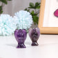Sunyik Purple Amethyst Carved Guardian Angel Natural Crystal Pocket Statues Figurines 1.5''