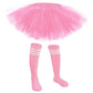 5 Layered Tutu Skirt For Kids Tulle Tutu Skirt With Tube Socks Princess Runners Costumes Cosplay For Girls Kids(Light Pink,Kid)