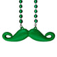 Blinkee Funky Mustache Beaded Necklace Green Pack Of 12