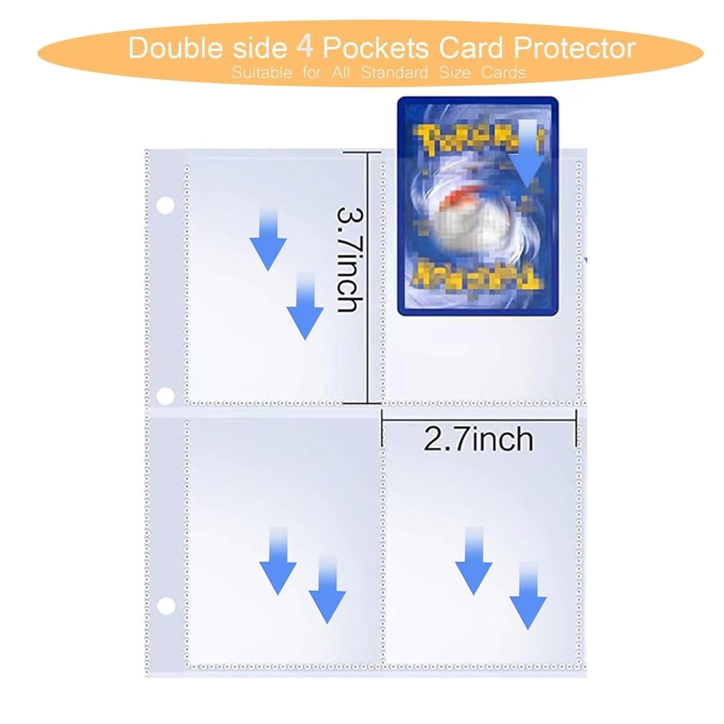 Fweel Trading Card Binder 4-Pocket Zipper Album with 400 Pockets | Archival-Grade Card Organizer for Collectors | enhanced Storage with Reinforced Sleeves | Red & White