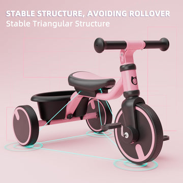 67i Toddler Tricycle Kids Tricycle for Toddlers 1.5+ Years Olds Boys Girls Kids Trikes Tricycle Toddlers Kids Baby Bikes for 18