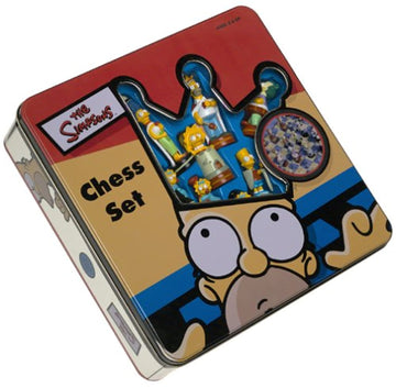 Simpsons Chess Set With Laminated Fold-Up Playing Board