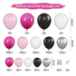 Pink And Black Balloon Garland Kit, Black Balloon And Hot Pink Balloon With Macaron Pink Hot Pink Black White Silver Balloon For