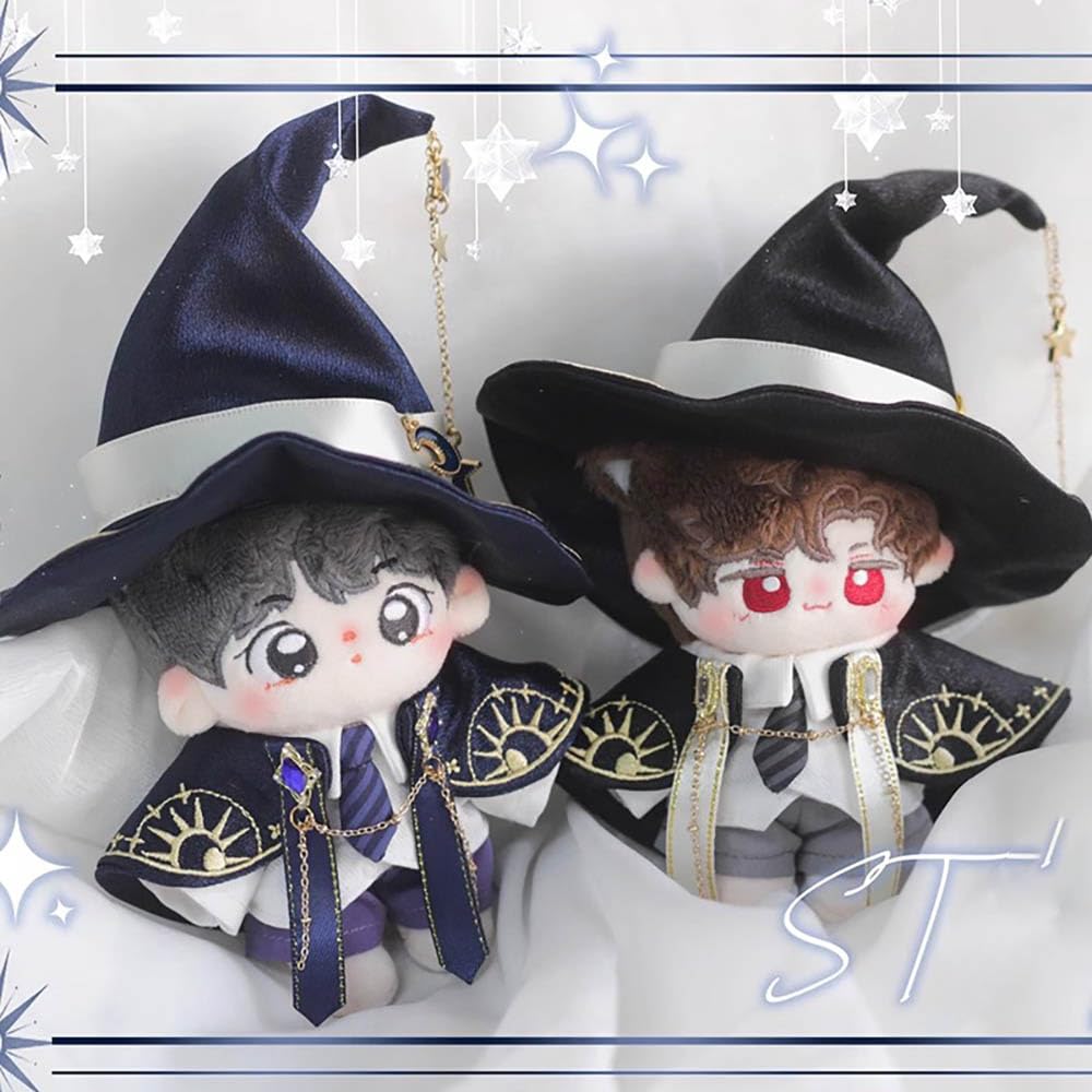 Niannyyhouse 10Cm 20Cm Plush Doll Clothes Hat Shawl Vest Shirt Pants Tie Shoes Magic Suit Doll Accessories Dress Up (Black, 10Cm