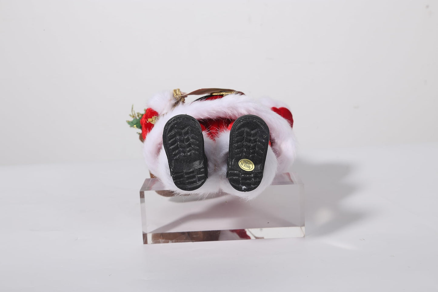 Uten 12'' Santa Claus Decorations, Christmas Standing Figurine Ornaments With Blessing Letter And Gifts Bag For New Year Christm