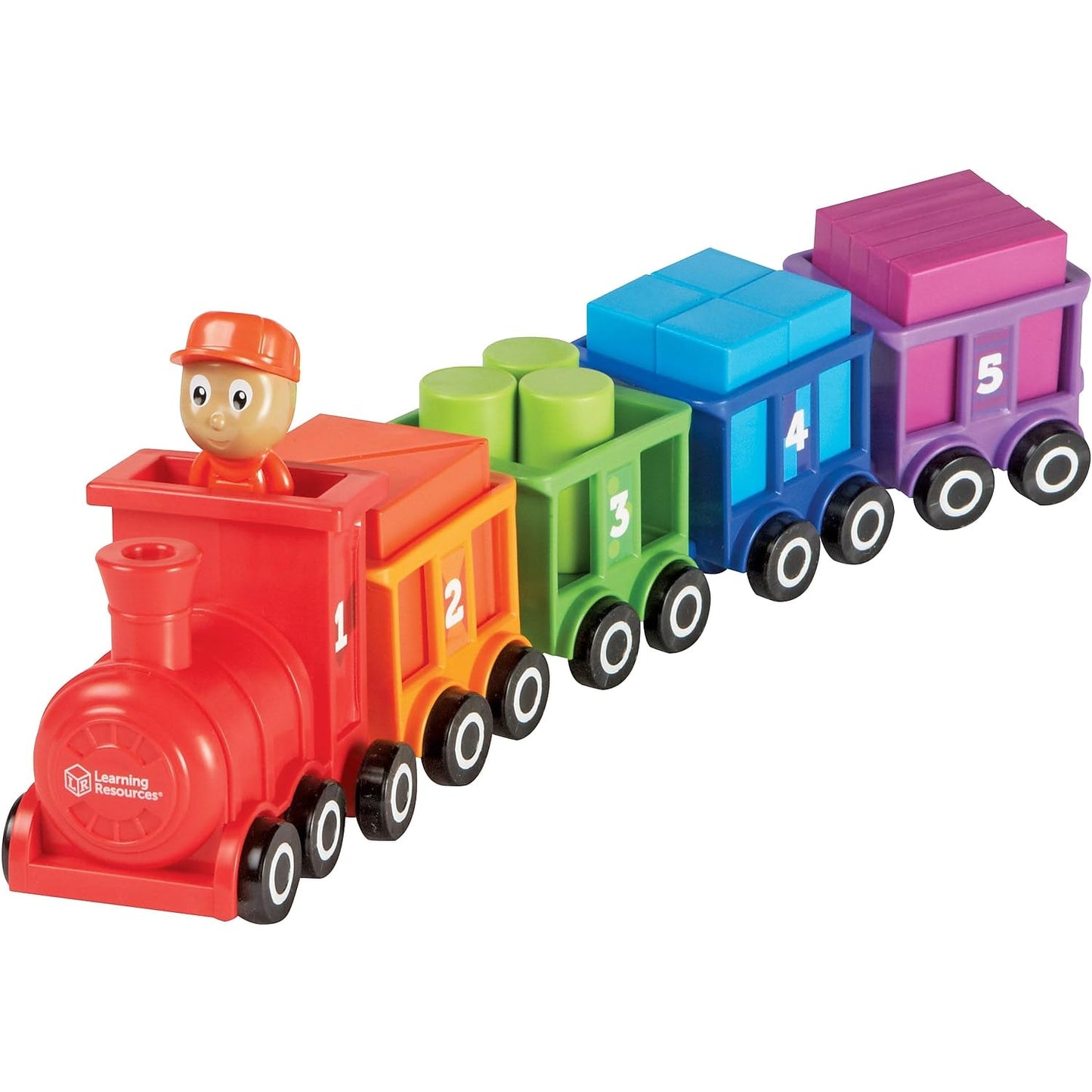 Learning Resources Count & Color Choo Choo Train Toy, 21 Pieces, Multi-color, Durable Plastic, Ages 2+, Model LER7742