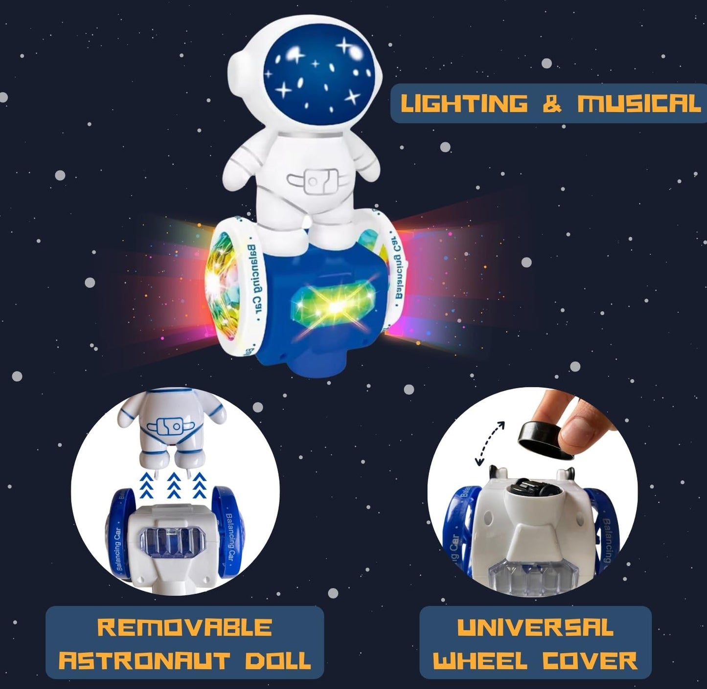 Trekone Robot Dancing Toy Astronaut Car Electric, 360 Spin Interactive, Musical And Light Up, Birthday Gift Boys And Girls, Obst