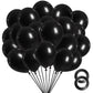 Black Balloons 12 Inch, 100 Pack Black Latex Balloons Helium Quality For Birthday Halloween Graduation Baby Shower Father'S Day