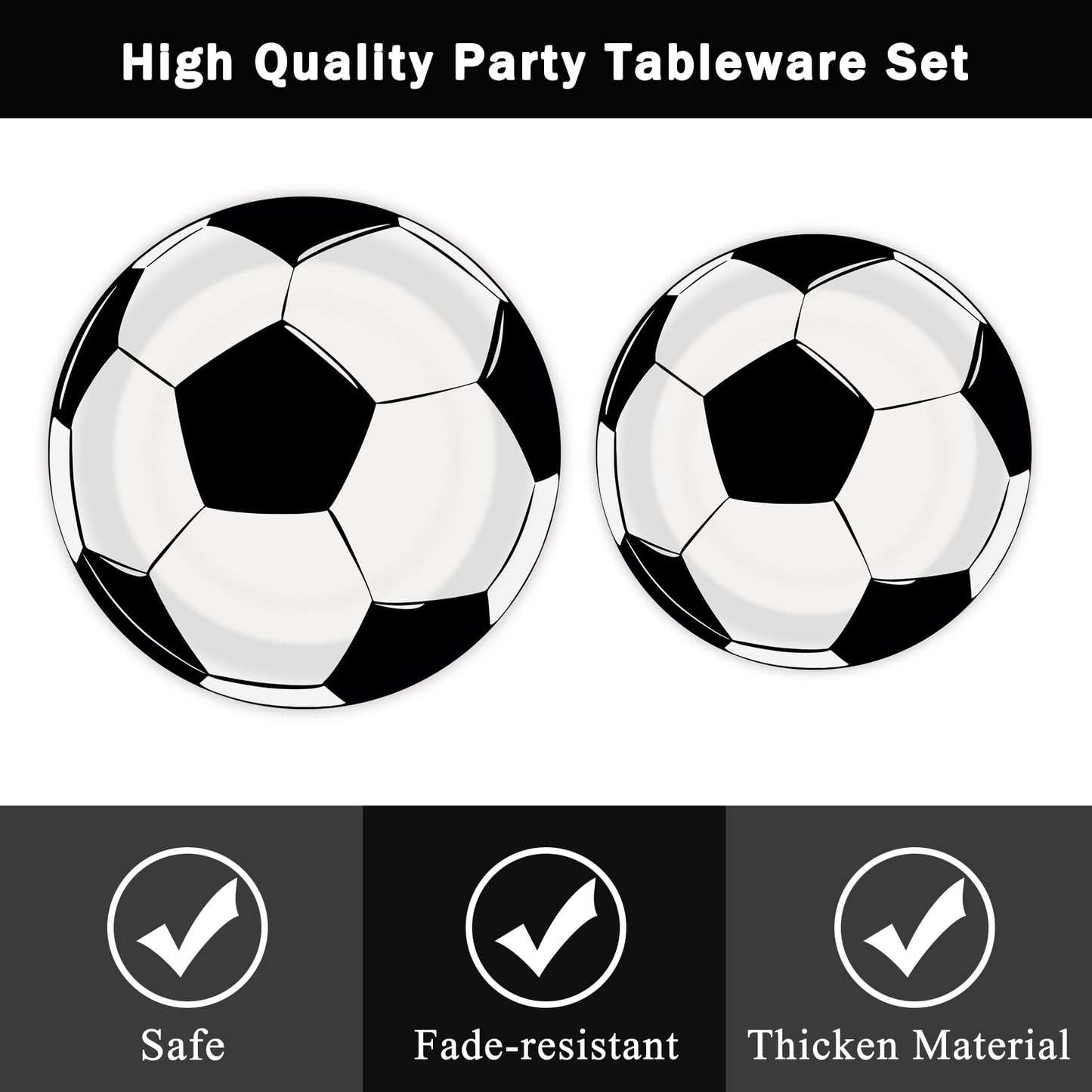 Bqk 96 Pcs Soccer Plates And Napkins Party Supplies Soccer Paper Plates Soccer Birthday Party Decorations Soccer Party Favors So