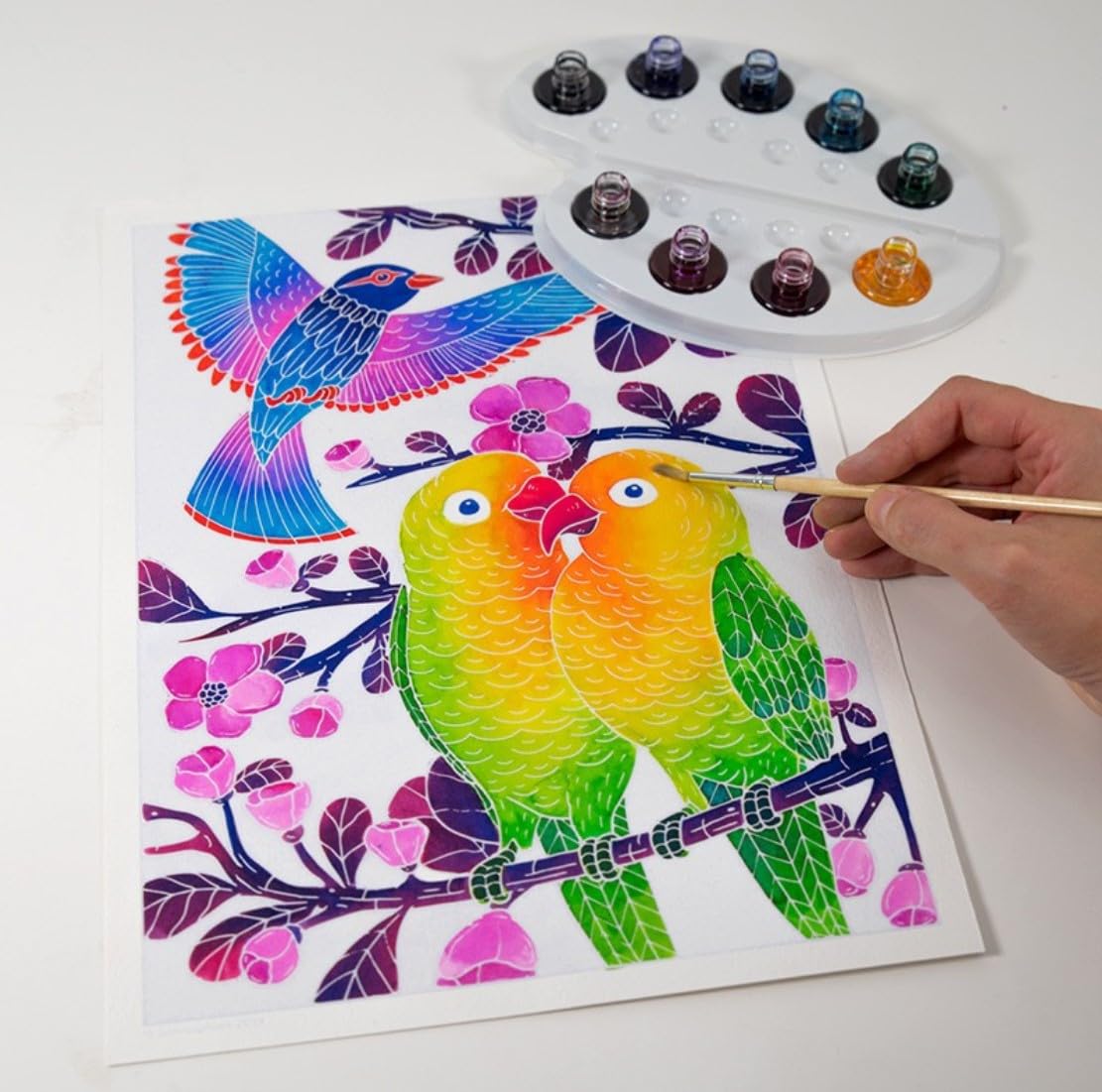 Sentosphère Aquarellum - Flying Birds Watercolor Painting Kit