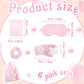 Fanfanwin 36 Pcs Sleepover Party Supplies 6 Throw Blanket 6 Spa Headband 6 Heart Pillows 6 Scrunchies 6 Sleep Eye Mask 6 Organza