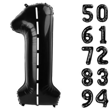 40 Inch Race Car 1 Balloon For First Birthday, 1St Number Balloons Black Race Car Birthday Decorations For Boy Kids Toddler Baby