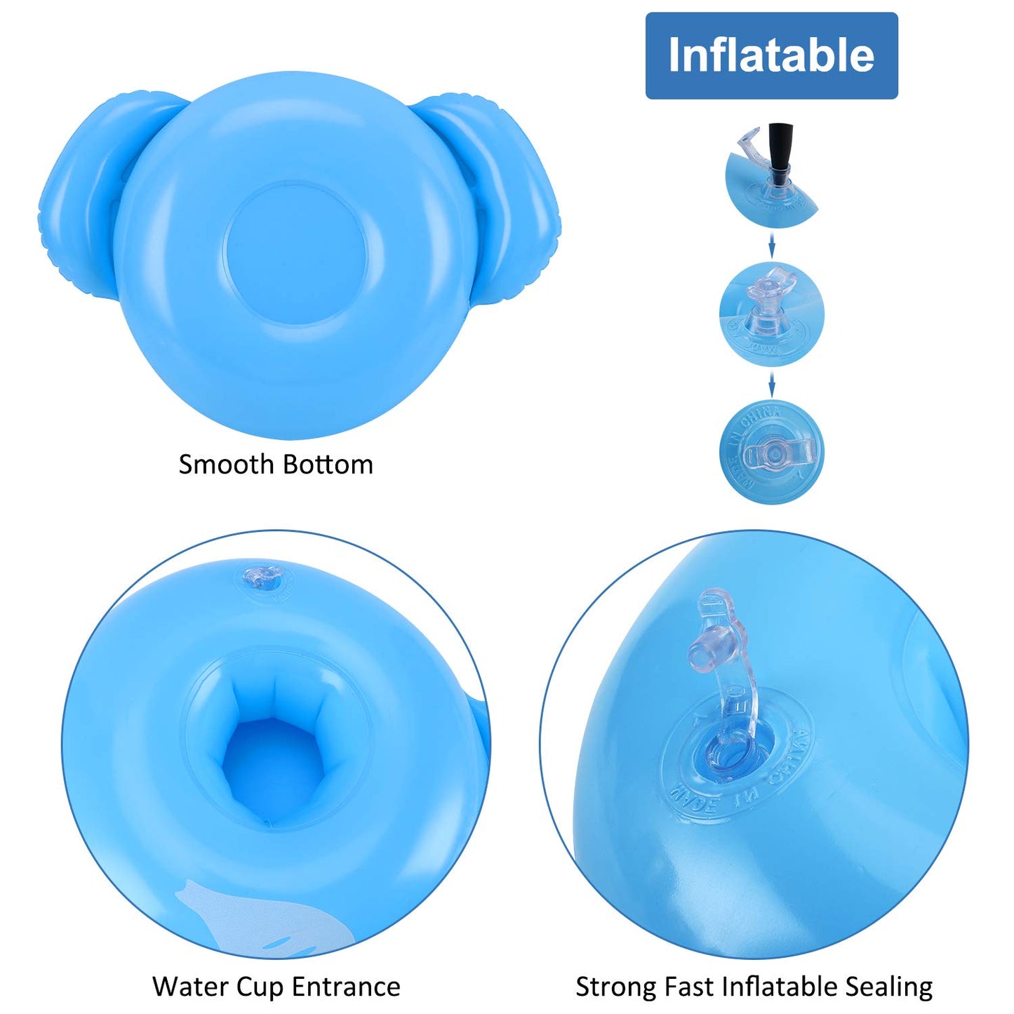 Green Vivid Inflatable Drink Holder 17 Pack,With Bigger Pink Moltres Inside,Pool Drink Holder Floats For Parties And Kids Water Fun Toys,Drink Floats For Pool