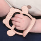 PETINUBE Anti-Dropping Silicone Baby Wrist Teether, 1 Count, Bear-Pale Peach, PVC Material, For Infants 3+ Months