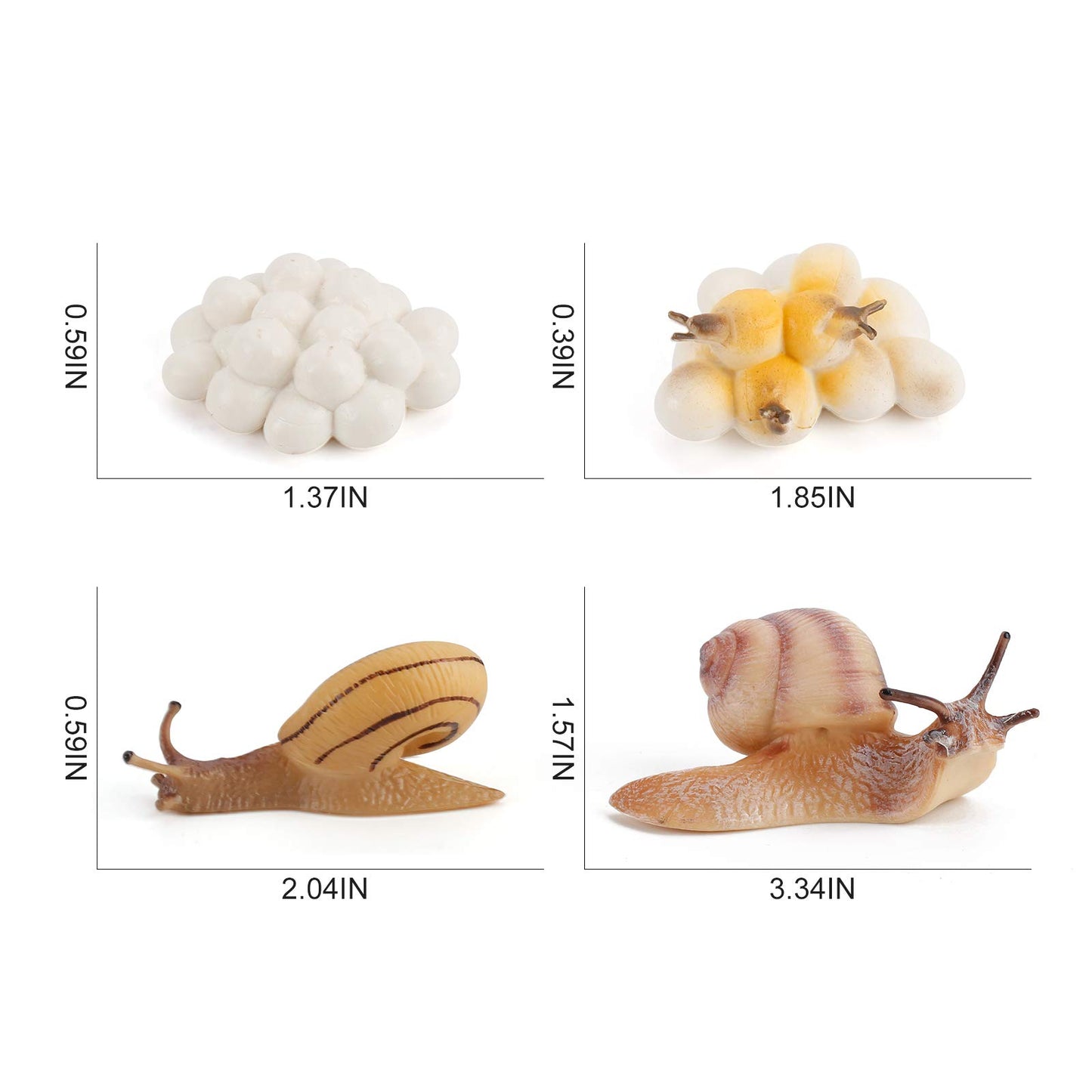 4 Pcs Gary Farm Animal Life Cycle Model Figure Snail Figurine Party Favors Supplies Cake Toppers Desktop Decoration Collection Educational Toys For Boys Girls Kid Toddlers