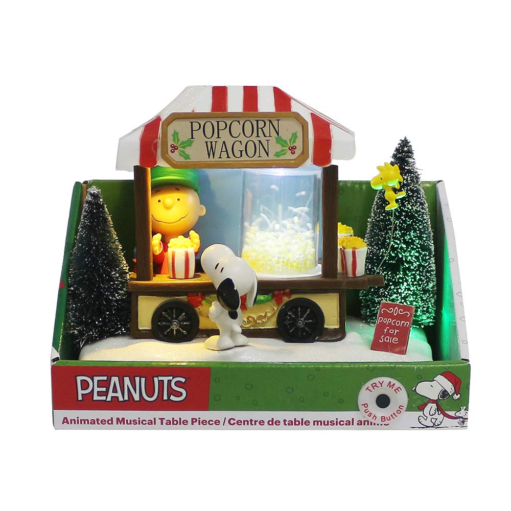 Kurt Adler 7-Inch LED Musical Table Piece - Multicolor Plastic Peanuts© Decor, Model PN5191