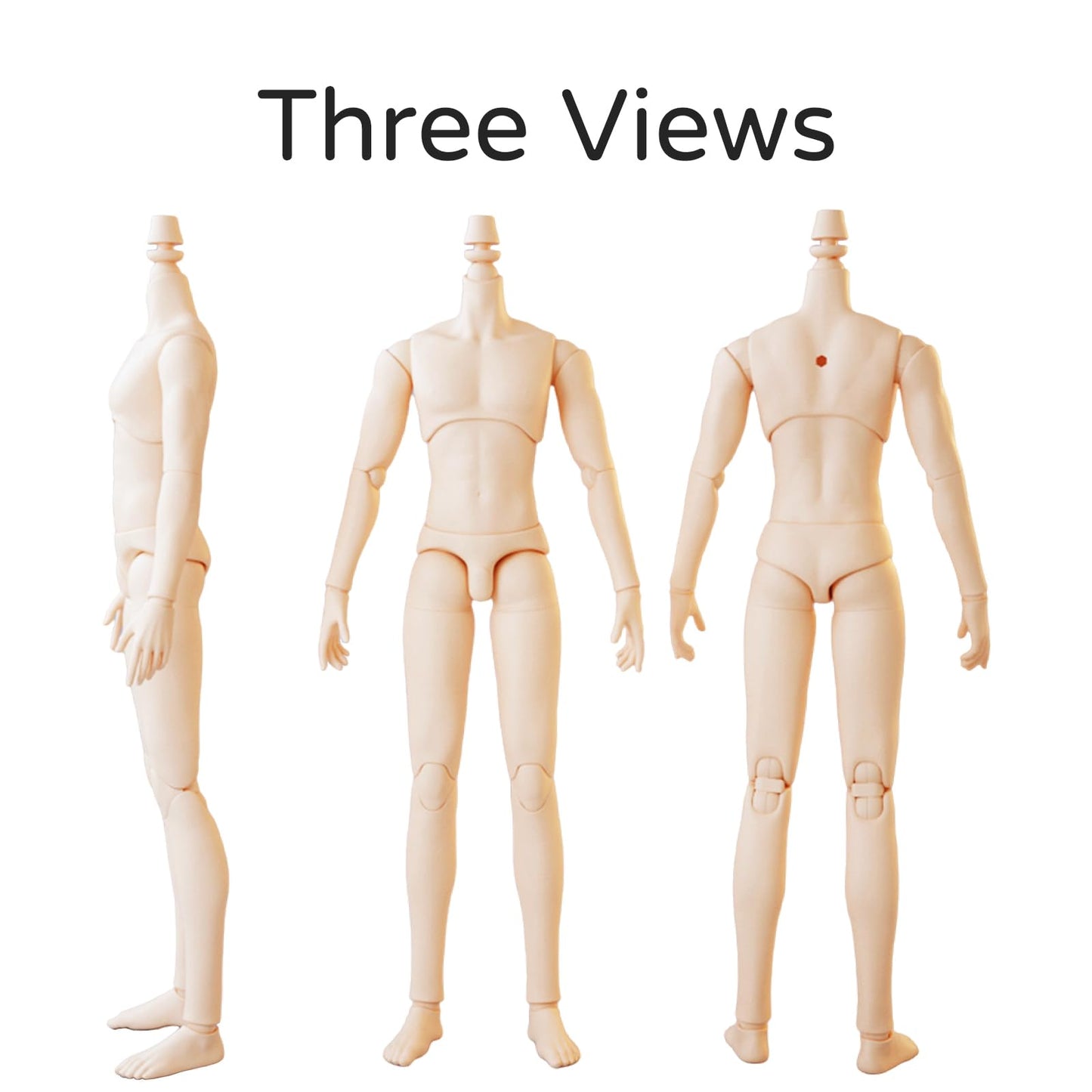 Ymy23 25 Male Doll Body Compatible With Ob22 Ob24 Gsc Bjd Doll Head Diy Drawing Mannequin Action Figure Models(Normal White-9.25
