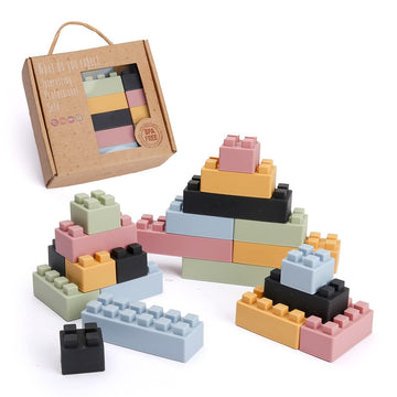 bopoobo Stacking Toys Soft Building Blocks, Silicone Montessori Educational Toy Toddler Sensory Learning, Baby Bath Toys, Girls 