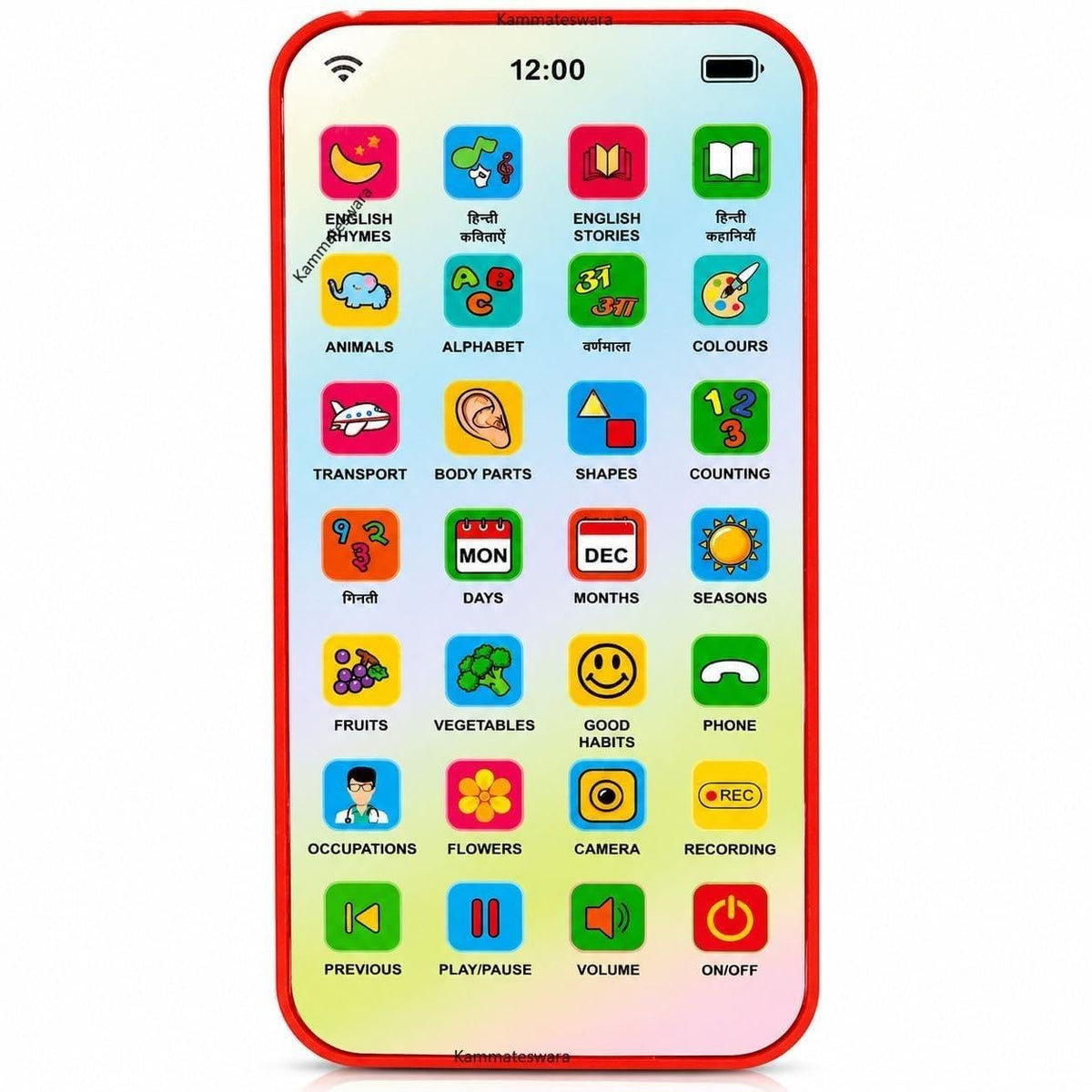 Mayank & Company New Educational Toy Phone with 10 Languages | MultiFunction Learning Mobile Toy for Kids 2+ Years | Sound, Mus