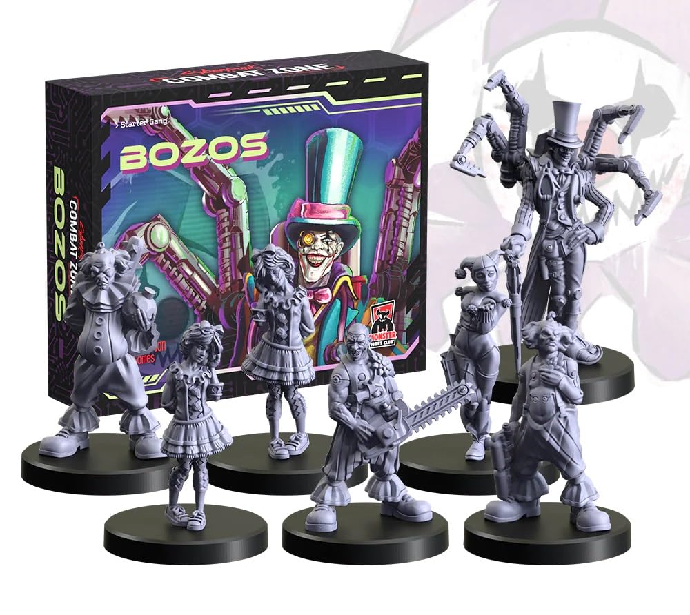Monster Fight Club Cyberpunk Combat Zone Bozos Starter Gang - 1.5 inches, Multicolor, Model 45004