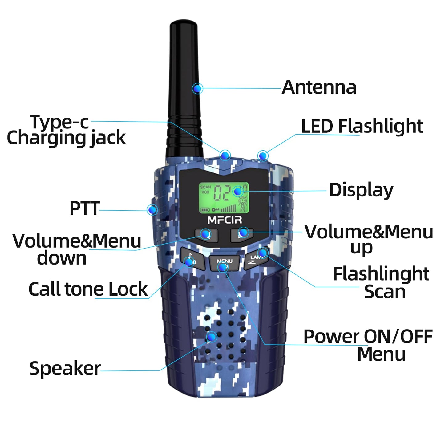 Walkie Talkies For Kids Toys For Boys, Rechargeable, 2 Pack, 3 Miles Range, 22 Channels, 2 Way Radio,Birthday Gifts For3-12 Year