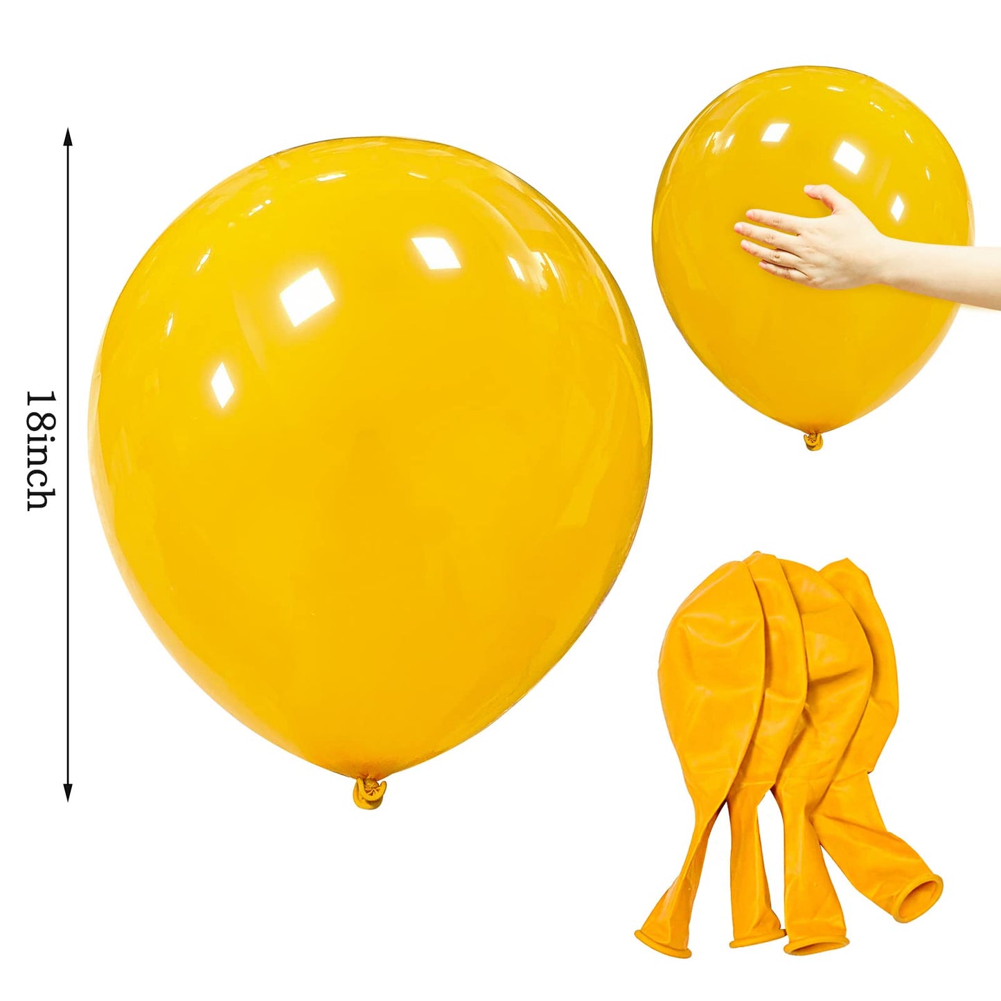 18 Inch Yellow Balloons 12 Pack Large Latex Party Balloons Round Helium Balloon For Wedding Birthday Party Baby Shower Engagemen