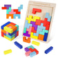 Wood Intellegence Wooden Jigsaw Puzzle For Kids, Colourful Tetris