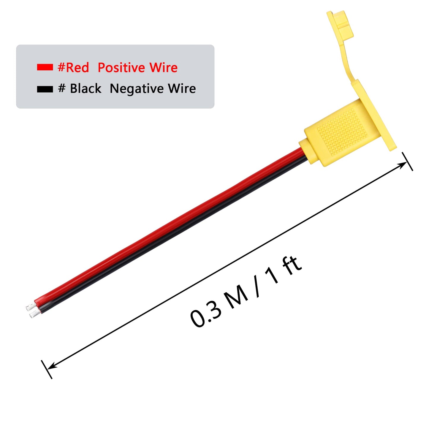 Cerrxian 2Ft 12Awg Xt60 Male Bare Wire With Mount Panel, Xt60 Male Plug With Mout Panel To Open Bare Wire For Rc Lipo Battery Fp