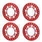RCLIONS 4pcs Aluminum 1.9inch RC Beadlock Wheel Rim Replacement Ring for 1:10 Crawler RC Car 1.9'' Wheels/Rims (Red)