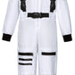 Costumerry Astronaut Costume For Kids Nasa Space Pilot Toddler Boys Birthday Halloween Costumes (White, 5-7 Years)